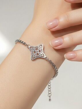 Celtic Infinity Cross Bracelet Stainless Steel Viking Witch Knot Irish Jewelry